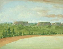 Square Hills, 1200 Miles above St. Louis, 1832. Creator: George Catlin.