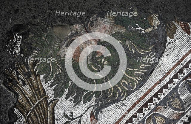 Masked head, mosaic pavement in the Great Palace of Constantinople, 4th-6th century. Creator: Unknown.