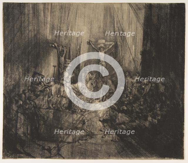 Christ Crucified between the Two Thieves: The Three Crosses, ca. 1660. Creator: Rembrandt Harmensz van Rijn.