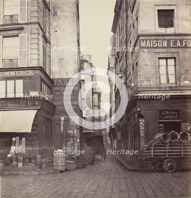 Rue Mondétour, de la rue Rambuteau, 1860s-70s. Creator: Charles Marville.