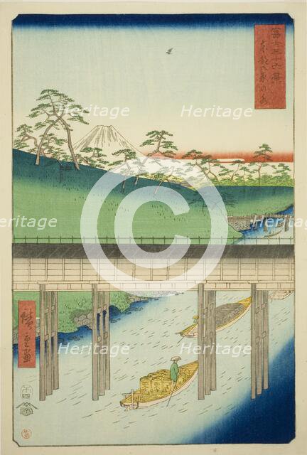 Ochanomizu in the Eastern Capital (Toto Ochanomizu), from the series "Thirty-six Views..., 1858. Creator: Ando Hiroshige.