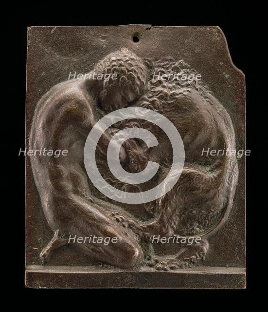 Hercules and the Nemean Lion, late 15th - early 16th century. Creator: Moderno.