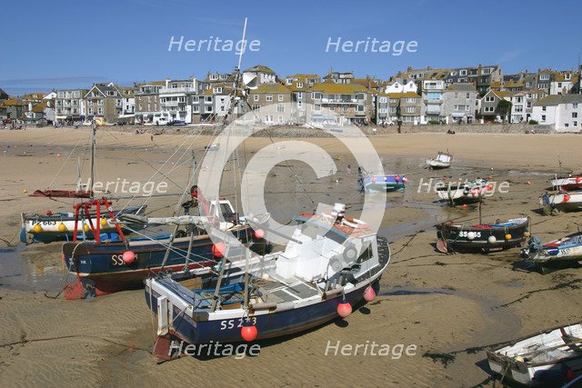 St Ives harbour at low tide, Cornwall