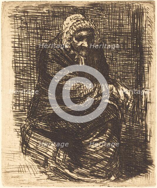 Old Woman Seated (La vieille femme assise). Creator: Alphonse Legros.