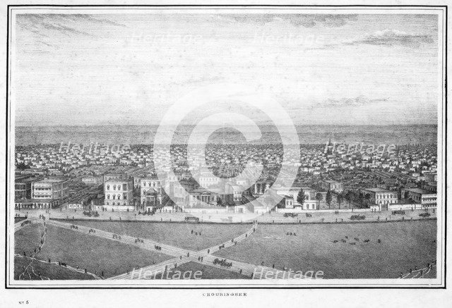 Chowringhee, Calcutta, India, c1840s.Artist: Frederick Fiebig