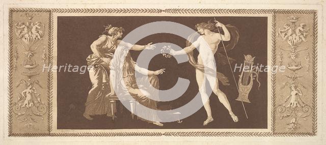 Apollon couronnant les arts (Apollo Crowining the Arts), from Recueil de Différentes Compo..., 1784. Creator: Jean Jacques Lagrenee.
