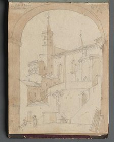 Album with Views of Rome and Surroundings, Landscape Studies, page 18a: Saint John Lateran, Rome. Creator: Franz Johann Heinrich Nadorp (German, 1794-1876).