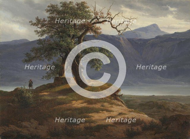 Landscape with a Wanderer, 1830. Creator: Thomas Fearnley.