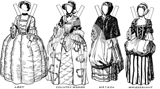 'Gallery of Historic Costume: What People Wore in Early Georgian Days', c1934. Artist: Unknown.