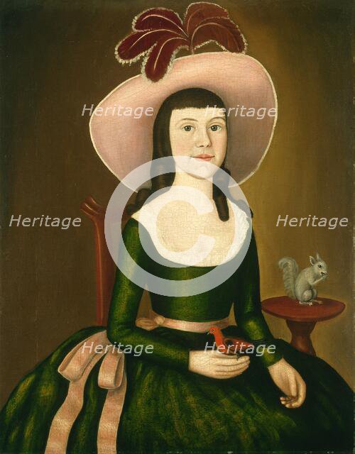 Miss Denison of Stonington, Connecticut (possibly Matilda Denison), c. 1790. Creators: Denison Limner, Joseph Steward.