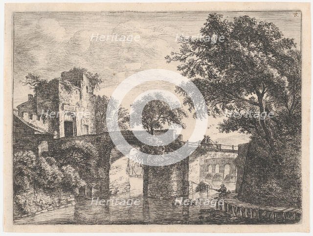 Two Stone Bridges, 17th century. Creator: Anthonie Waterloo.