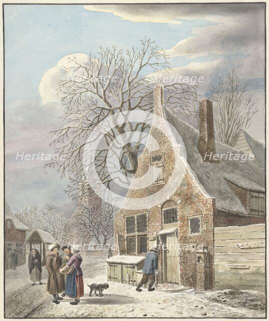 Village under snow, 1773-1823. Creator: Johannes Christiaan Janson.