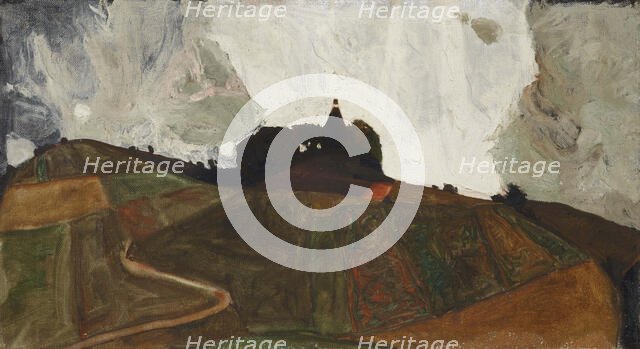 Thunderstorm Mountain (Chapel on Kreuzberg near Krumau), 1910. Creator: Schiele, Egon (1890-1918).