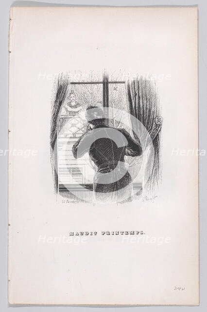 Damned Springtime from The Complete Works of Béranger, 1836. Creator: John Thompson.