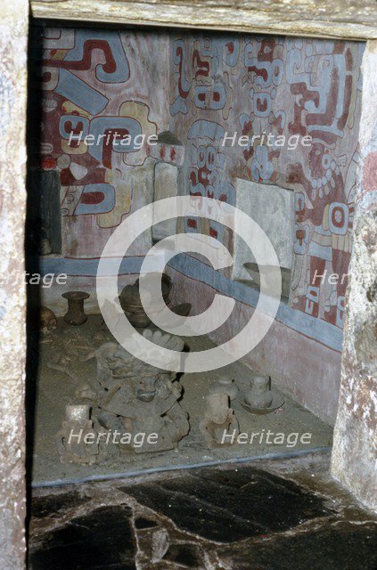 Interior of Tomb 104, Classic Period, Monte Alban, Mexico, c550. Artist: Unknown.