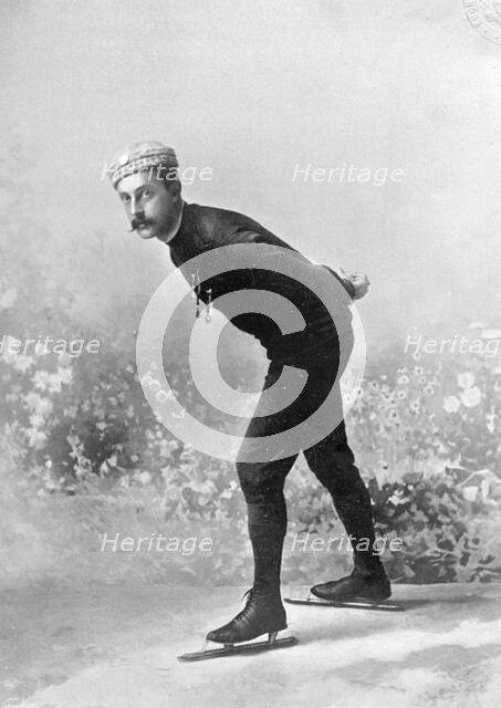 Portrait of the skater EM Syers, 1896. Creator: Symmons & Thiele.