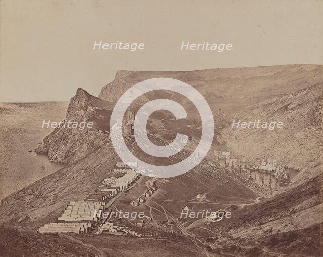 Fortification above Balaclava Harbor, 1855-1856. Creator: James Robertson.