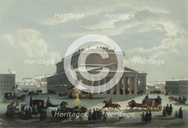 The Saint Petersburg Imperial Bolshoi Kamenny Theatre, End 1840s. Creator: Diez, Samuel Friedrich (1803-1873).