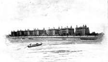 Views of St. Thomas's Hospital: the hospital from the river, 1895. Creator: George Meisenbach.