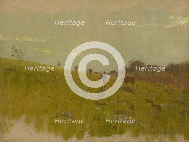 To the Pasture, around 1890-1895. Creator: Ladislav Mednyanszky.