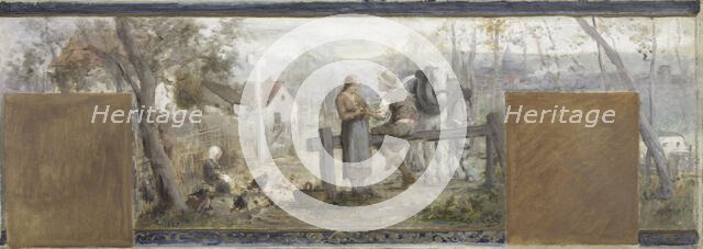 Esquisse pour la mairie de Pantin : Les fiançailles, 1887. Creator: Francois Lafon.