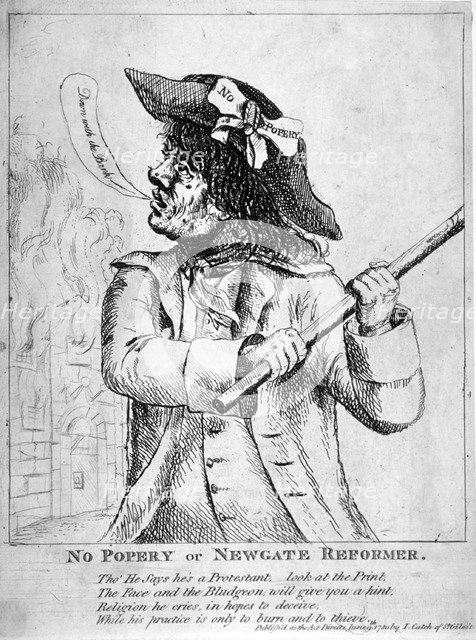'No Popery or Newgate Reformer ...', 1780. Artist: Anon