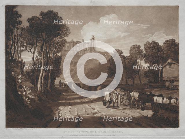 Liber Studiorum: St. Catherine's Hill, near Guilford. Creator: Joseph Mallord William Turner (British, 1775-1851).