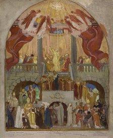 Esquisse pour l'église du Saint-Esprit (12e arr.) : La Pentecôte, l'Eglise romaine..., c.1935. Creator: Maurice Denis.