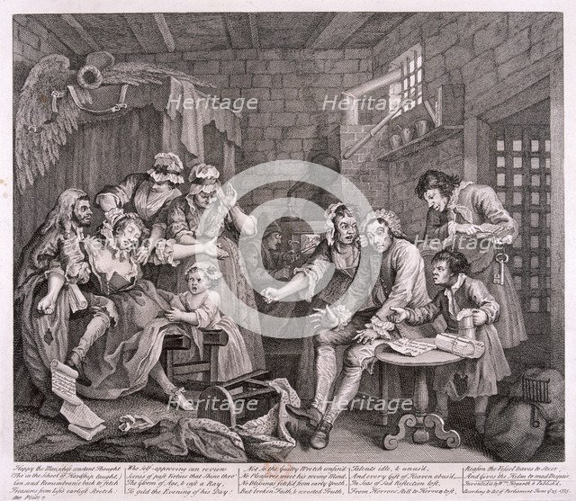 'A Rake's Progress', 1735; plate VII of VIII. Artist: William Hogarth