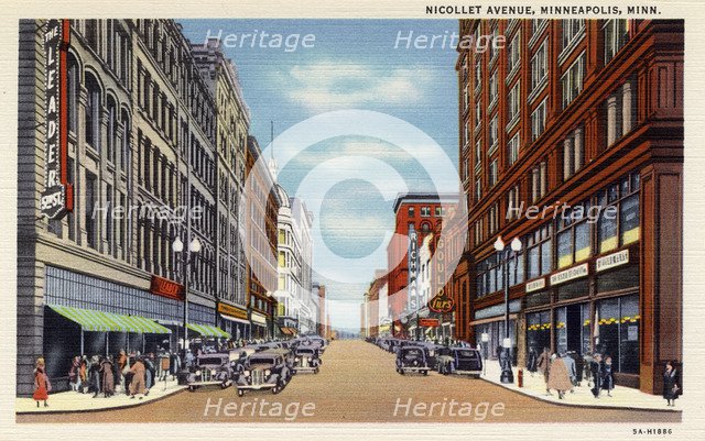 Nicollet Avenue, Minneapolis, Minnesota, USA, 1935. Artist: Unknown