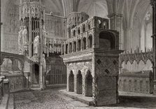 Edward the Confessor's mausoleum, in the king's chapel, Westminster Abbey, London, c1818. Artist: John Le Keux