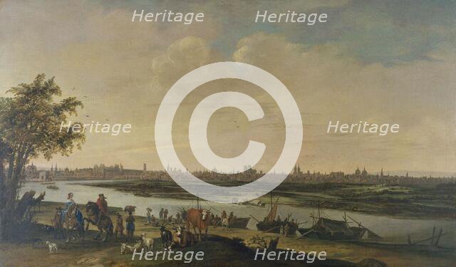 General view of Paris, taken from the base of Chaillot hill, around 1650, between 1645 and 1655. Creator: Unknown.