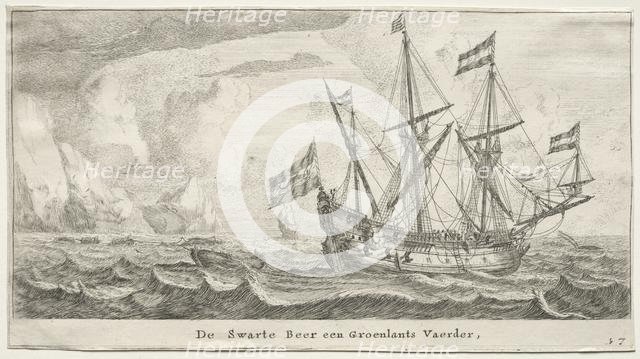Ships of Amsterdam: The Black Bear, a Greenland Whaler. Creator: Reinier Nooms (Dutch, c. 1623-1667).