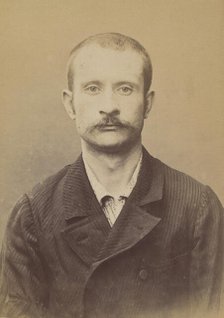 Saulnier. Alphonse, Joseph. 31 ans, né à Paris XXe. Tourneur sur bois. Anarchiste. 14/3/94. , 1894. Creator: Alphonse Bertillon.