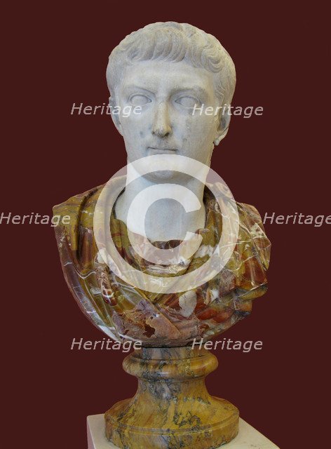Bust of Tiberius, 1st H. 1st cen. AD. Artist: Art of Ancient Rome, Classical sculpture  