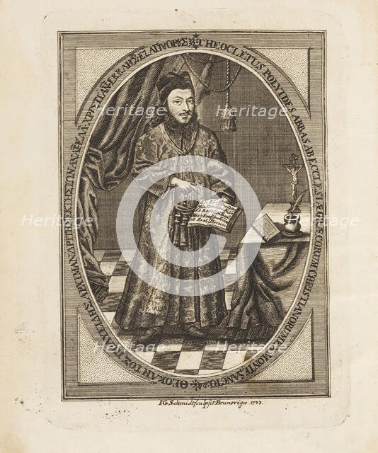 Theoklitos Polyeidis (1698-1759). Frontispiece from: Sacra tuba fidei, 1736. Creator: Schmidt, Johann Georg (1694-1767).