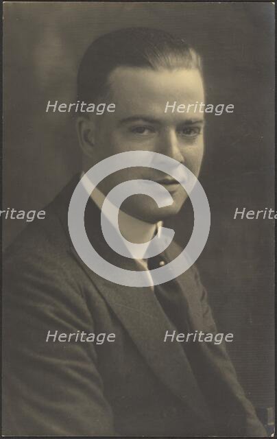 Portrait of a Man with Pearl Tie Pin, 1907-1943. Creator: Louis Fleckenstein.