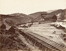 Eureka Quartz Mill and Flume, Nevada, 1875, printed ca. 1876. Creator: Carleton Emmons Watkins.