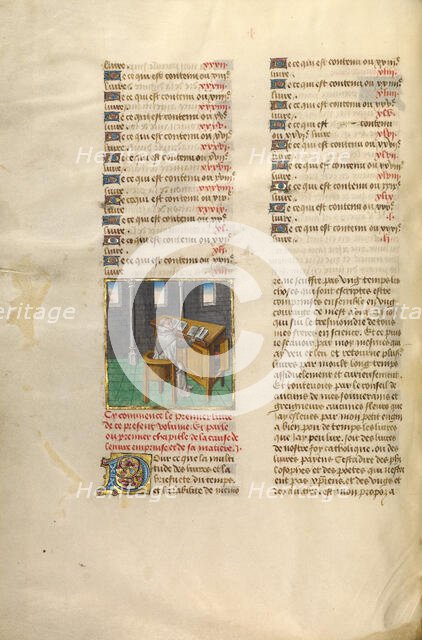 The Translator Jean de Vignay; Miroir Historial, about 1475. Creator: Unknown.