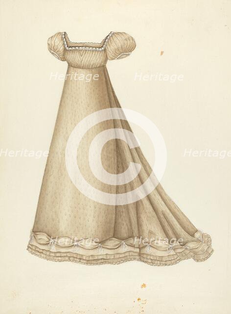 Empire Wedding Dress, 1935/1942. Creator: Unknown.