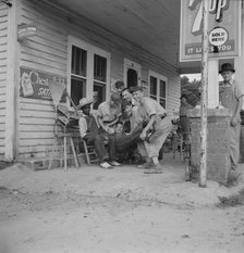 Rural filling station becomes community center..., near Chapel Hill, North Carolina, 1939. Creator: Dorothea Lange.
