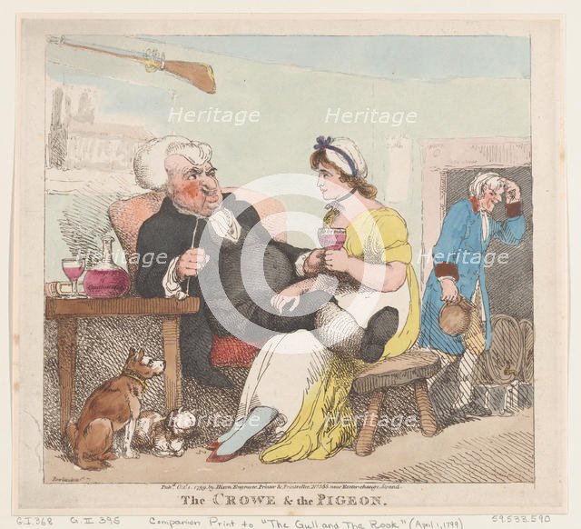 The Crowe & The Pigeon, October 1, 1799., October 1, 1799. Creator: Thomas Rowlandson.