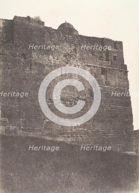 Jérusalem, Enceinte du Temple, Face Sud de l'angle Sud-Est, 1854. Creator: Auguste Salzmann.