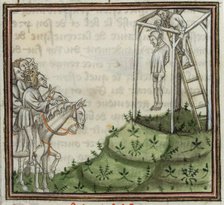 The execution of Enguerrand de Marigny. From Grandes Chroniques de France , 14th century. Creator: Anonymous.