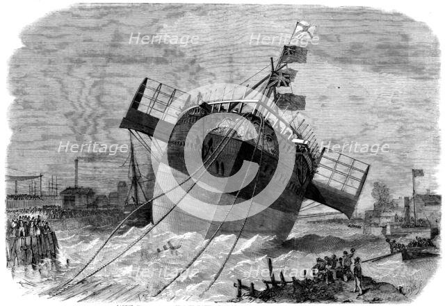 Launch of the "Paramatta" Steam-ship at Blackwall on Monday week, 1858. Creator: Smyth.