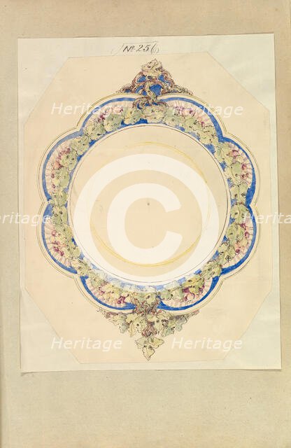 Design for an Eight- Lobed Platter with Leaf Handles, 1845-55. Creator: Alfred Crowquill.