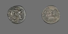 Denarius (Coin) Depicting the Goddess Roma, 200 or 152 BCE. Creator: Unknown.