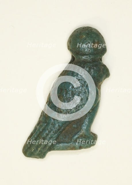 Amulet of the God Khonsu as a Falcon, Egypt, Late Period, Dynasty 26-31 (664-332 BCE). Creator: Unknown.