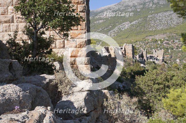 The fortress at Aigosthena, Greece. Artist: Samuel Magal