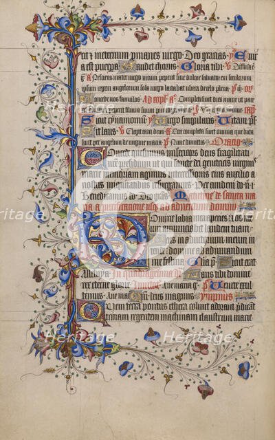 Decorated Initial D; Psalter, 1420-1430. Creator: Unknown.